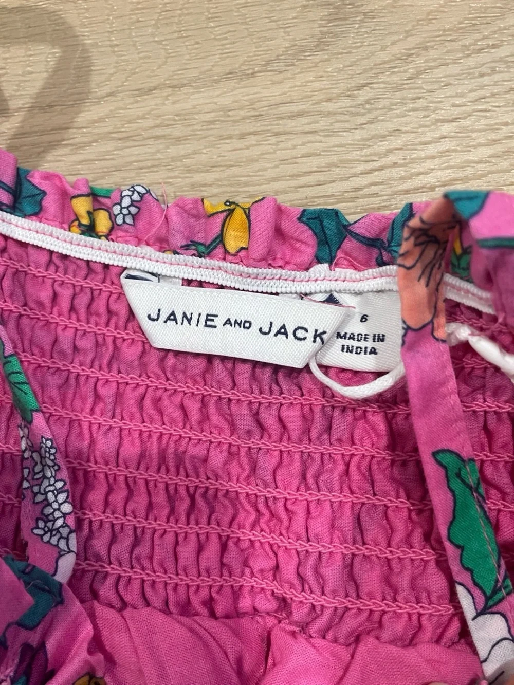 Janie and Jack Pink Floral Sundress with Multicolor Flowers